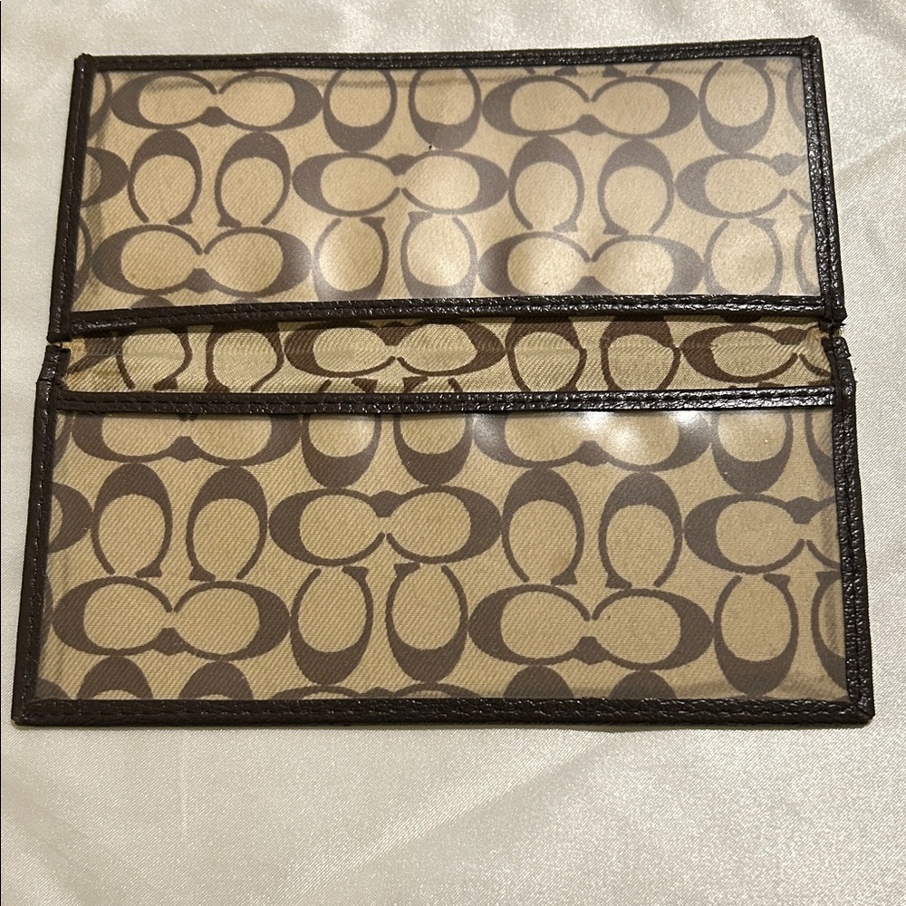 Coach Dark Brown Checkbook holder - Picture 2 of 5